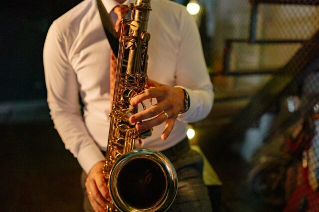 Man playing a saxophone